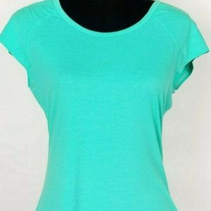 Athleta Top Size M Mint Green Scoop Neck Hi Low